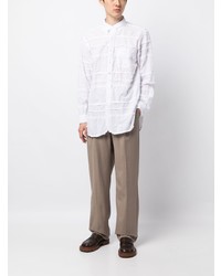 Мужская белая рубашка с длинным рукавом с принтом от Engineered Garments