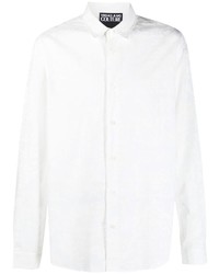 Мужская белая рубашка с длинным рукавом с принтом от VERSACE JEANS COUTURE