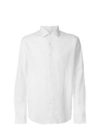 Мужская белая рубашка с длинным рукавом с принтом от Xacus