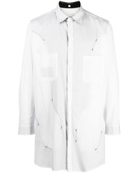 Мужская белая рубашка с длинным рукавом с принтом от Yohji Yamamoto