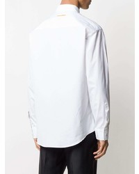 Мужская белая рубашка с длинным рукавом с ромбами от DSQUARED2