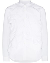 Мужская белая рубашка с длинным рукавом с рюшами от Comme Des Garcons Homme Plus