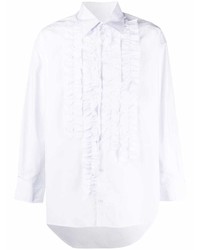 Мужская белая рубашка с длинным рукавом с рюшами от Viktor & Rolf