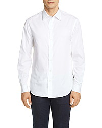 Белая рубашка с длинным рукавом с узором зигзаг