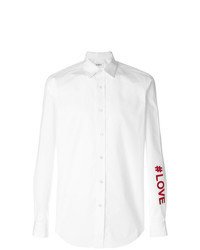 Белая рубашка с длинным рукавом с украшением