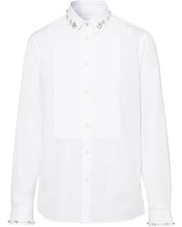 Мужская белая рубашка с длинным рукавом с украшением от Burberry