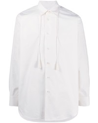 Мужская белая рубашка с длинным рукавом с украшением от Jil Sander