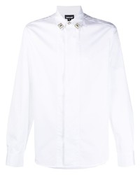 Мужская белая рубашка с длинным рукавом с украшением от Just Cavalli
