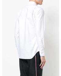 Мужская белая рубашка с длинным рукавом с украшением от Thom Browne