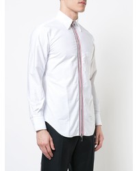 Мужская белая рубашка с длинным рукавом с украшением от Thom Browne