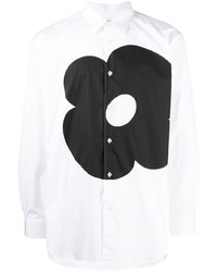 Мужская белая рубашка с длинным рукавом с цветочным принтом от Comme Des Garcons SHIRT