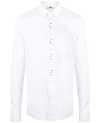 Мужская белая рубашка с длинным рукавом с цветочным принтом от Gmbh