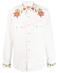 Мужская белая рубашка с длинным рукавом с цветочным принтом от Ralph Lauren RRL
