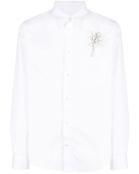 Мужская белая рубашка с длинным рукавом с цветочным принтом от Simone Rocha