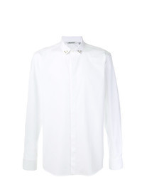 Белая рубашка с длинным рукавом с шипами