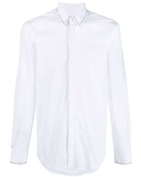 Мужская белая рубашка с длинным рукавом с шипами от Les Hommes