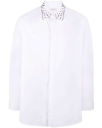Мужская белая рубашка с длинным рукавом с шипами от Valentino