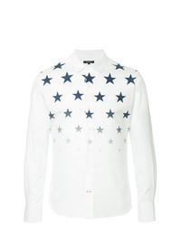 Белая рубашка с длинным рукавом со звездами