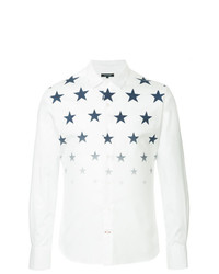 Мужская белая рубашка с длинным рукавом со звездами от GUILD PRIME