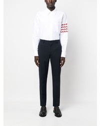 Мужская белая рубашка с длинным рукавом от Thom Browne