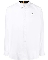 Мужская белая рубашка с длинным рукавом от AAPE BY A BATHING APE
