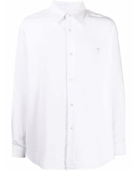 Мужская белая рубашка с длинным рукавом от Ami Paris