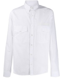 Мужская белая рубашка с длинным рукавом от Balmain