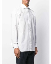 Мужская белая рубашка с длинным рукавом от Borrelli