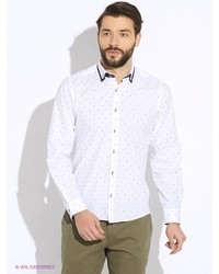 Мужская белая рубашка с длинным рукавом от BAWER