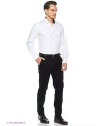 Мужская белая рубашка с длинным рукавом от BAWER