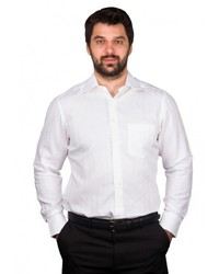 Мужская белая рубашка с длинным рукавом от Berthier