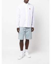 Мужская белая рубашка с длинным рукавом от Kenzo