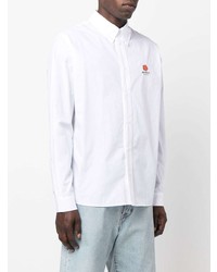 Мужская белая рубашка с длинным рукавом от Kenzo