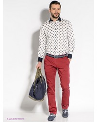 Мужская белая рубашка с длинным рукавом от BOSCO