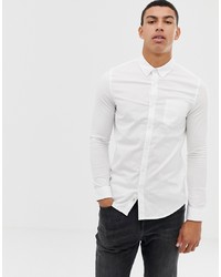 Мужская белая рубашка с длинным рукавом от Burton Menswear