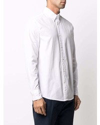 Мужская белая рубашка с длинным рукавом от Deperlu