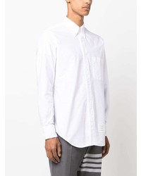 Мужская белая рубашка с длинным рукавом от Thom Browne