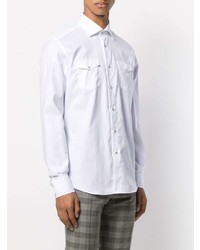 Мужская белая рубашка с длинным рукавом от Dell'oglio
