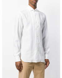 Мужская белая рубашка с длинным рукавом от Doppiaa