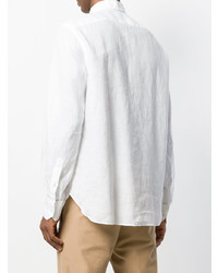 Мужская белая рубашка с длинным рукавом от Doppiaa