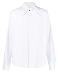 Мужская белая рубашка с длинным рукавом от CANAKU