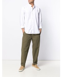 Мужская белая рубашка с длинным рукавом от Leqarant