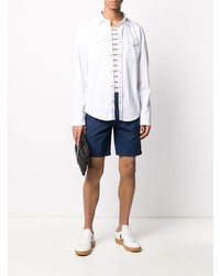 Мужская белая рубашка с длинным рукавом от Dondup