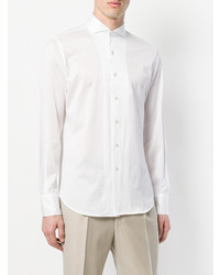 Мужская белая рубашка с длинным рукавом от Canali