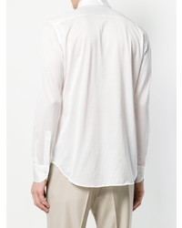 Мужская белая рубашка с длинным рукавом от Canali