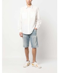 Мужская белая рубашка с длинным рукавом от Diesel