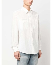 Мужская белая рубашка с длинным рукавом от Diesel