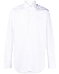 Мужская белая рубашка с длинным рукавом от D4.0