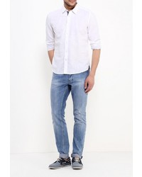 Мужская белая рубашка с длинным рукавом от Deblasio