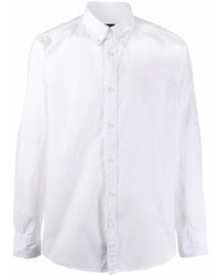 Мужская белая рубашка с длинным рукавом от Deperlu
